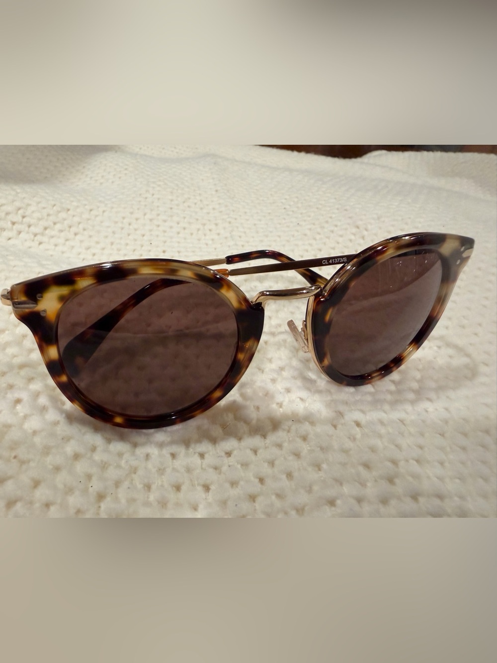 Tortoiseshell CelineRound Women’s Sunglasses - Brown Lenses